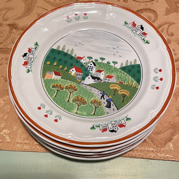 NEWCOR Stoneware JAPAN Country Village Salad Plate - Picture 1 of 2